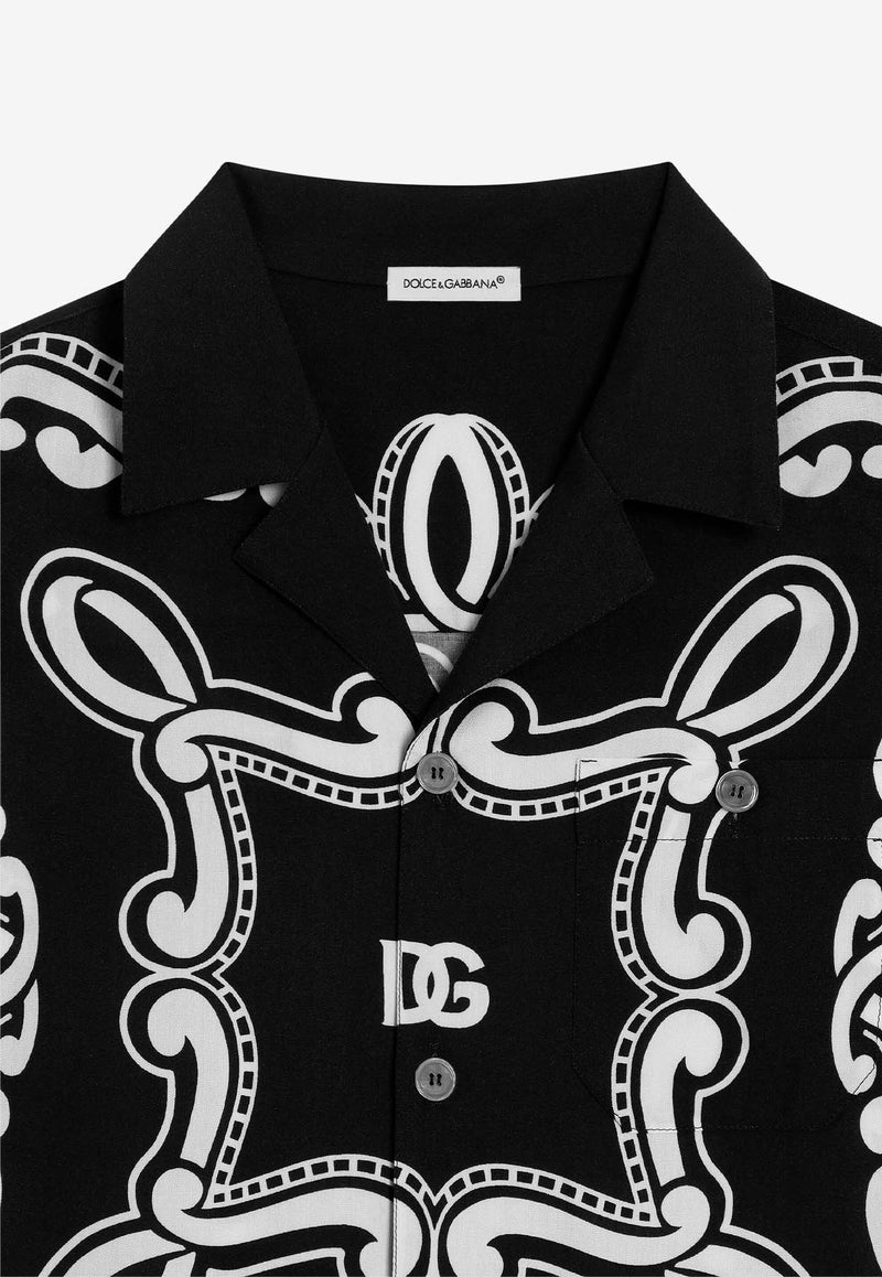 Dolce & Gabbana Kids Boys Bandanna Print Shirt Black L43S81 FP8F7 HN9RA