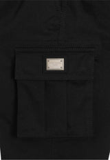 Dolce & Gabbana Kids Boys Logo Plaque Cargo Pants Black L44P81 FUFL3 N0000