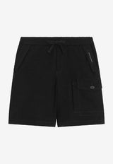 Dolce & Gabbana Kids Boys Logo Label Bermuda Shorts Black L44Q08 FUFJH N0000