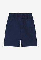 Dolce & Gabbana Kids Boys Logo Patch Poplin Bermuda Shorts Blue L44Q11 FU5V2 B0013