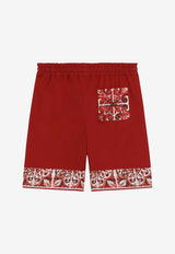 Dolce & Gabbana Kids Boys Majolica Print Bermuda Shorts Red L44Q20 G7P5E S9000