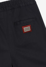 Dolce & Gabbana Kids Boys Logo Plaque Bermuda Shorts Navy L44Q29 FUFNV B0665