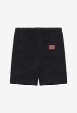 Dolce & Gabbana Kids Boys Logo Plaque Bermuda Shorts Navy L44Q29 FUFNV B0665