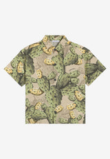 Dolce & Gabbana Kids Boys Cactus Print Shirt Multicolor L44S72 HS5UD HA5XN