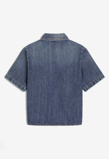 Dolce & Gabbana Kids Boys DG Logo Denim Shirt Denim L45S05 LDE06 S9000