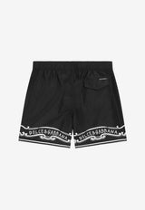 Dolce & Gabbana Kids Boys Bandanna Print Swim Shorts Black L4J818 ON04M HN9OA