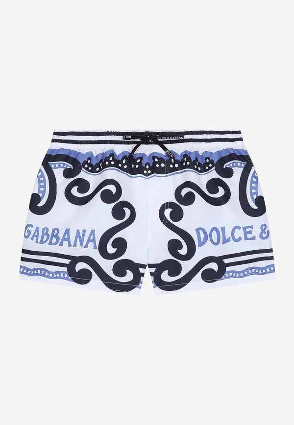 Dolce & Gabbana Kids Boys Marina-Printed Swim Trunks L4J845 G7L0N HC4XR