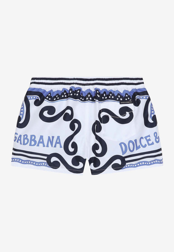 Dolce & Gabbana Kids Boys Marina-Printed Swim Trunks L4J845 G7L0N HC4XR
