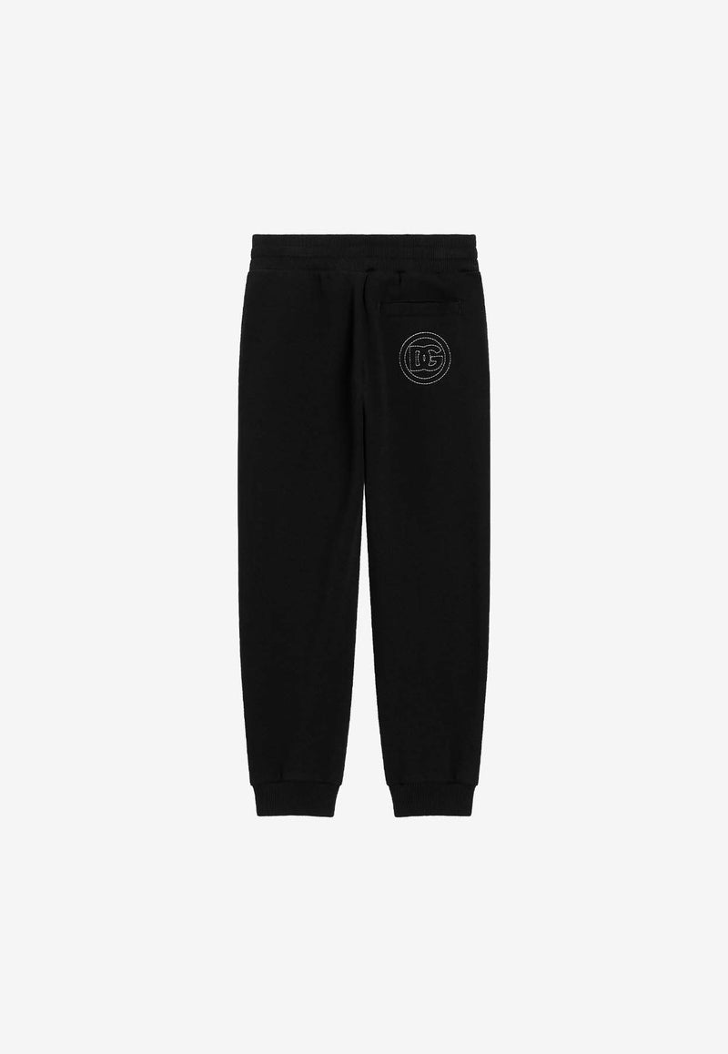 Dolce & Gabbana Kids Boys DG Logo Fleece Track Pants Black L4JPIG G7OSS N0000