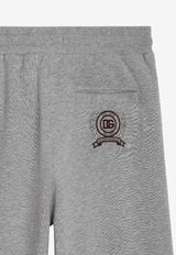 Dolce & Gabbana Kids Boys Logo Crest Track Pants Gray L4JPLI G7PUY S8290