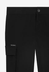 Dolce & Gabbana Kids Boys DG Logo Cargo Pants Black L4JPLN G7PVL N0000