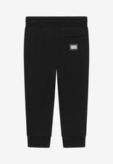 Dolce & Gabbana Kids Boys Logo Plaque Track Pants Black L4JPT0 G7P1V N0000
