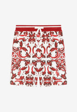 Dolce & Gabbana Kids Boys Majolica Print Bermuda Shorts Multicolor L4JQR4 II7KU IQ5DQ