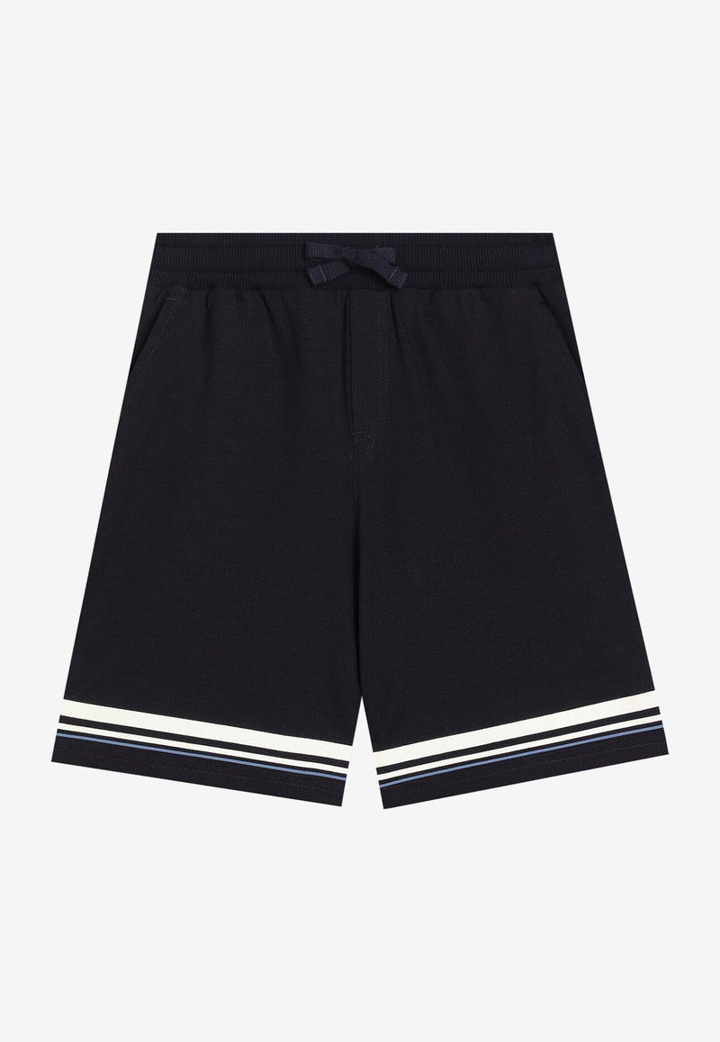 Dolce & Gabbana Kids Boys DG Logo Print Track Shorts Blue L4JQU7 G7O9E B0665