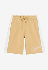 Dolce & Gabbana Kids Boys Drawstring Fleece Track Shorts Yellow L4JQXK G7PWP A0003