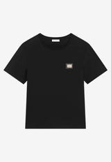 Dolce & Gabbana Kids Boys Logo Plaque T-shirt Black L4JT7T G7P1T N0000