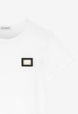 Dolce & Gabbana Kids Boys Logo Plaque T-shirt White L4JT7T G7P1T W0800