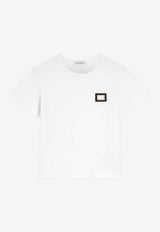 Dolce & Gabbana Kids Boys Logo Plaque T-shirt White L4JT7T G7P1T W0800