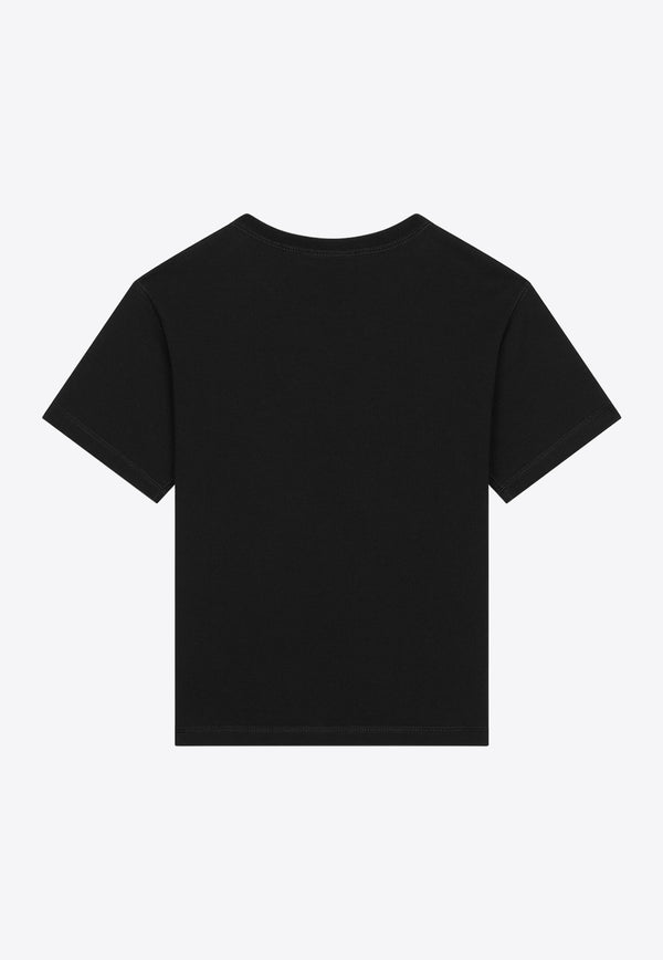 Dolce & Gabbana Kids Boys Palm Tree Print T-shirt L4JTEY G7K8Z N0000 Black