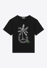 Dolce & Gabbana Kids Boys Palm Tree Print T-shirt L4JTEY G7K8Z N0000 Black