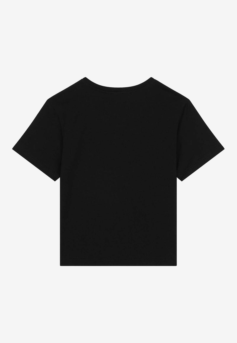 Dolce & Gabbana Kids Boys DG Logo Print T-shirt L4JTEY G7M4H N0000 Black