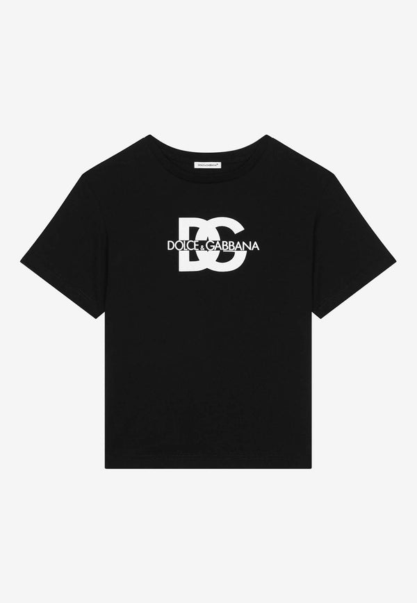 Dolce & Gabbana Kids Boys DG Logo Print T-shirt L4JTEY G7M4H N0000 Black