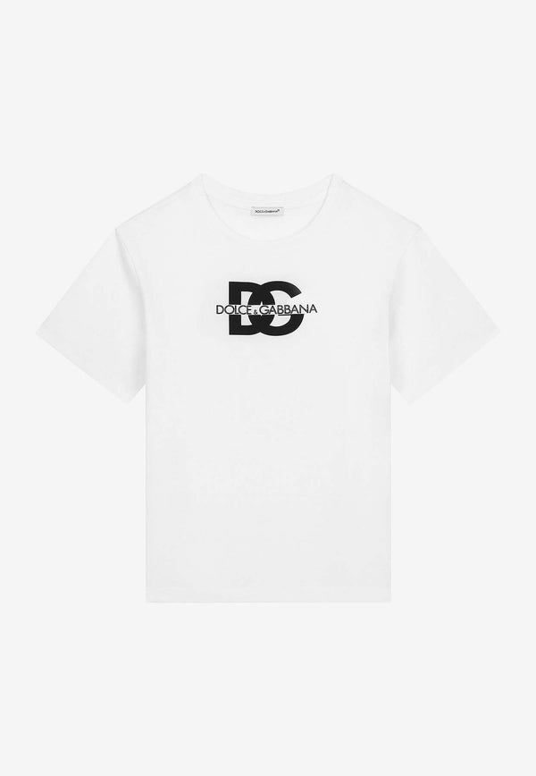 Dolce & Gabbana Kids Boys DG Logo Print T-shirt L4JTEY G7M4H W0800 White