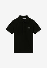 Dolce & Gabbana Kids Boys Logo Tag Polo T-shirt L4JTGW G7M4T N0000 Black