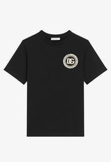 Dolce & Gabbana Kids Boys DG Patch Jersey T-shirt Black L4JTHU G7P1P N0000