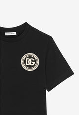 Dolce & Gabbana Kids Boys DG Patch Jersey T-shirt Black L4JTHU G7P1P N0000