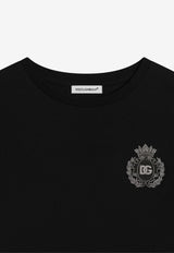Dolce & Gabbana Kids Boys DG Crown Patch T-shirt Black L4JTHU G7O6O N0000