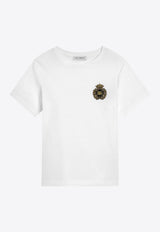 Dolce & Gabbana Kids Boys DG Crown Patch T-shirt White L4JTHU G7O6O W0800