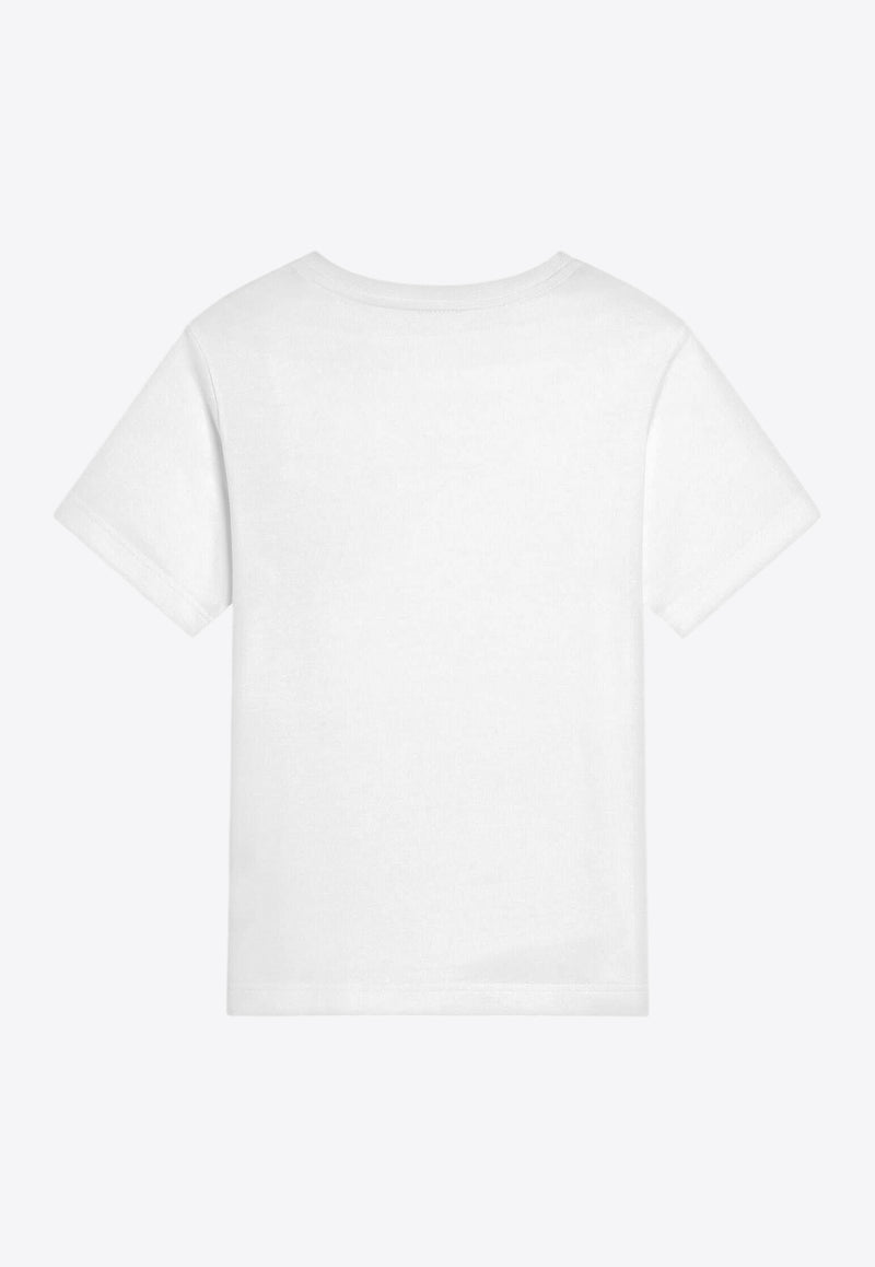 Dolce & Gabbana Kids Boys DG Crown Patch T-shirt White L4JTHU G7O6O W0800
