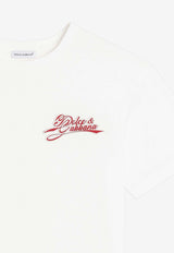 Dolce & Gabbana Kids Boys Signature Logo Jersey T-shirt White L4JTHV G7P4Y W0111