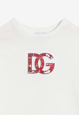 Dolce & Gabbana Kids Boys Embossed DG Logo T-shirt White L4JTHV G7P4Z W0111