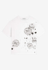 Dolce & Gabbana Kids Boys DG Logo Stamp T-shirt White L4JTHV G7PZC W0111