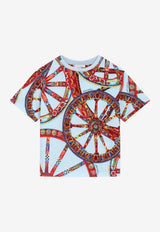 Dolce & Gabbana Kids Boys Carretto Print T-shirt Multicolor L4JTHV HS7RH HC6DU