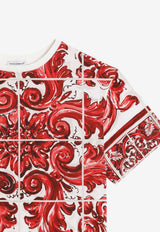 Dolce & Gabbana Kids Boys Majolica Print T-shirt Multicolor L4JTHV II7KX ID5DQ