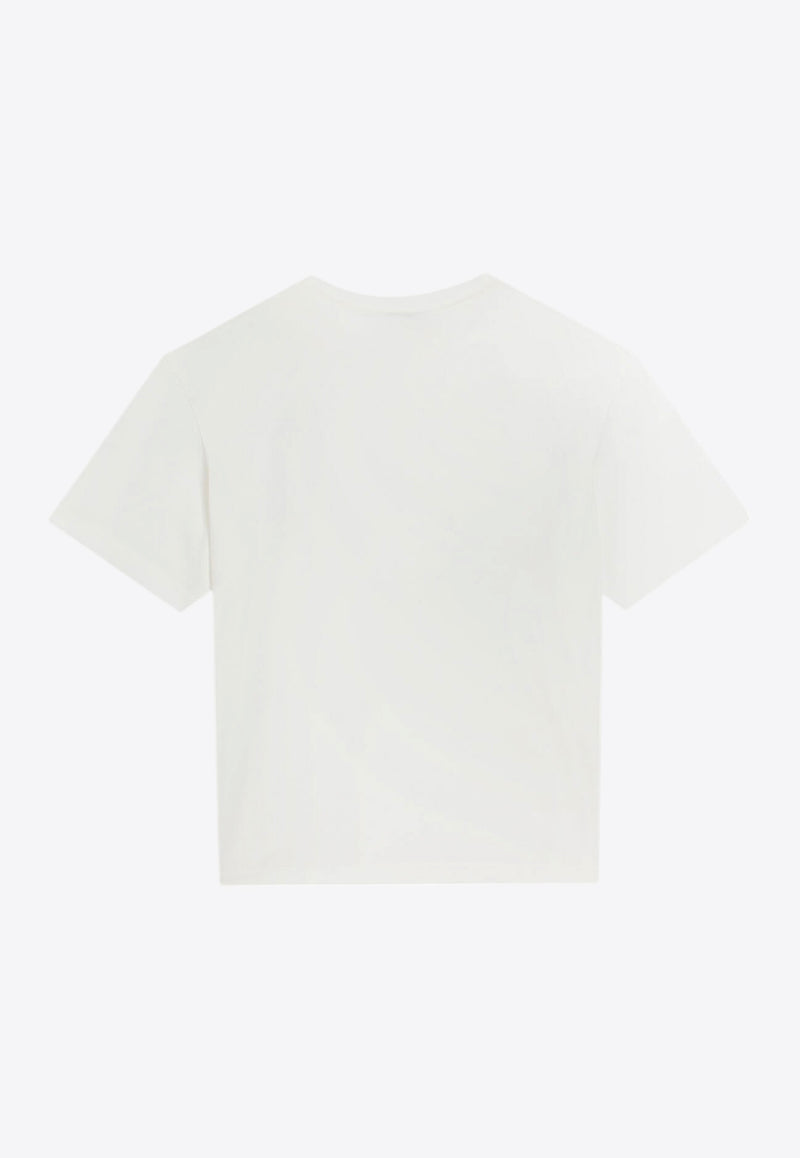 Dolce & Gabbana Kids Boys Mesh Logo-Tag T-shirt White L4JTHV G7O0T W0111