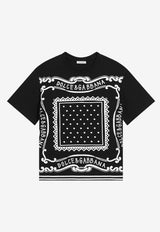 Dolce & Gabbana Kids Boys Bandana Print T-shirt Black L4JTHV G7OK4 N0000