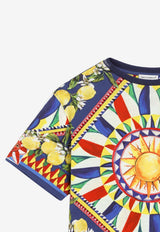 Dolce & Gabbana Kids Boys Carretto Print T-shirt Multicolor L4JTJW II7LB HH6FC