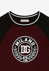 Dolce & Gabbana Kids Boys DG Logo Print Jersey T-shirt Burgundy L4JTKA G7PUU S9000