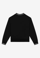 Dolce & Gabbana Kids Boys Logo Label Sweatshirt L4JWHZ G7M4G N0000 Black