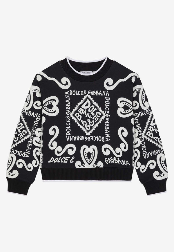 Dolce & Gabbana Kids Boys Marina Print Crewneck Sweatshirt L4JWHZ G7LP1 HB4XR