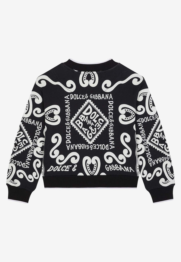 Dolce & Gabbana Kids Boys Marina Print Crewneck Sweatshirt L4JWHZ G7LP1 HB4XR