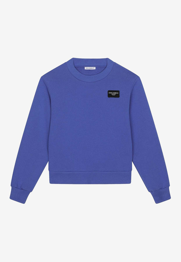 Dolce & Gabbana Kids Boys Logo Tag Sweatshirt L4JWIF G7M4R B4401 Blue