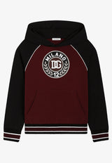 Dolce & Gabbana Kids Boys Colorblocked DG Logo Hoodie Burgundy L4JWJW G7PUT S9000