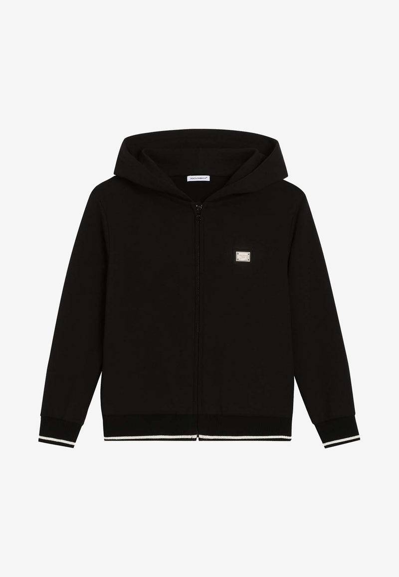 Dolce & Gabbana Kids Boys Bandana Print Zip-Up Hoodie Black L4JWKG G7OK1 N0000