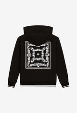 Dolce & Gabbana Kids Boys Bandana Print Zip-Up Hoodie Black L4JWKG G7OK1 N0000