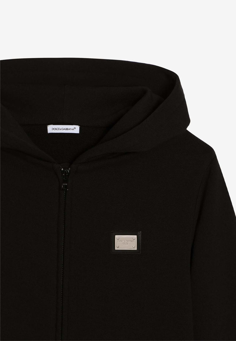Dolce & Gabbana Kids Boys Bandana Print Zip-Up Hoodie Black L4JWKG G7OK1 N0000